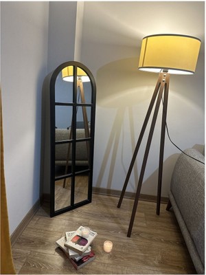 Pencereli Ahşap Boy Aynası - 170 x 60  cm