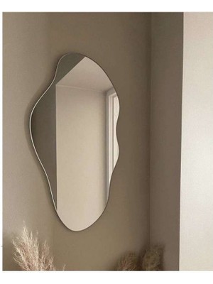 80  cm  Asimetrik Duvar Dekorasyon Aynası - Konsol Üstü Salon Dekorasyon AYNASI-359