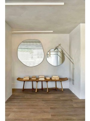 140  cm  Asimetrik Duvar Dekorasyon Aynası - Konsol Üstü Salon Dekorasyon Aynası (Tek FIYATIDIR)-322