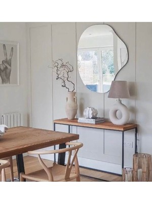 180  cm  Asimetrik Duvar Dekorasyon Aynası - Konsol Üstü Salon Dekorasyon AYNASI-932