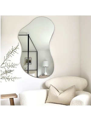 80  cm  Asimetrik Duvar Dekorasyon Aynası - Konsol Üstü Salon Dekorasyon AYNASI-413