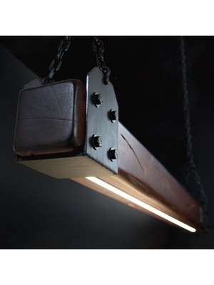 200  cm  Modern Tasarımlı Dekoratif Aydınlatma Avizesi -Doğal Masif Ahşap Iç Mekan Aydınlatması