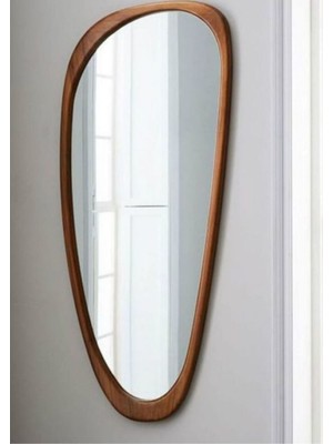 170  cm  Asimetrik Dekoratif Duvar Boy Aynası-Doğal Ahşap Masif Çerçeveli(Özelleştirilebilir)-4