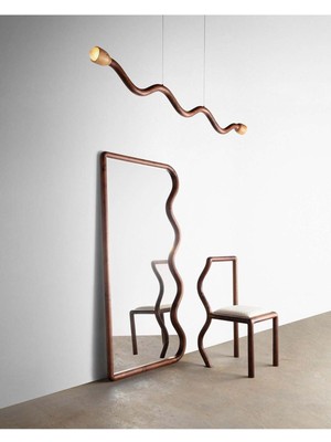 150  cm  Dekoratif Duvar Boy Aynası-Doğal Ahşap Masif ÇERÇEVELI(ÖZELLEŞTIRILEBILIR)-402