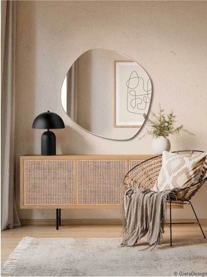 80  cm  Asimetrik Duvar Dekorasyon Aynası - Konsol Üstü Salon Dekorasyon AYNASI-150