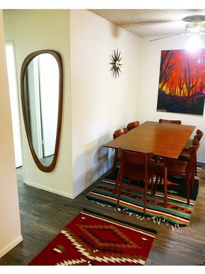 170  cm  Asimetrik Dekoratif Duvar Boy Aynası-Doğal Ahşap Masif ÇERÇEVELI(ÖZELLEŞTIRILEBILIR)-147