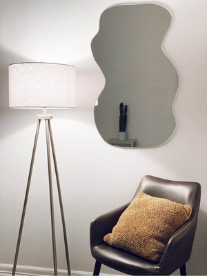 60  cm  Asimetrik Duvar Dekorasyon Aynası - Konsol Üstü Salon Dekorasyon AYNASI-459