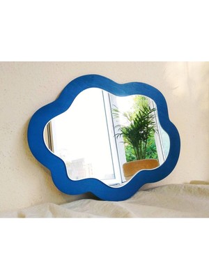 Asimetrik Kıvrımlı Masaüstü Makyaj Aynası - Tatlı Duvar Dekor Aynası - 1 (Renk MEVCUT)-45 x 36  cm