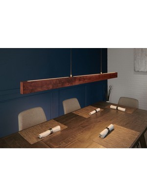 200  cm  Modern Tasarımlı Dekoratif Aydınlatma Avizesi -Doğal Masif Ahşap Iç Mekan Aydınlatması