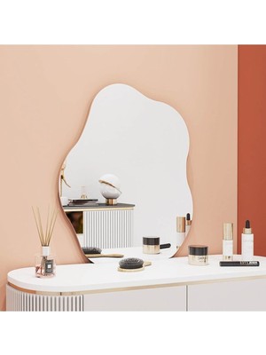 80  cm  Asimetrik Duvar Dekorasyon Aynası - Konsol Üstü Salon Dekorasyon AYNASI-664