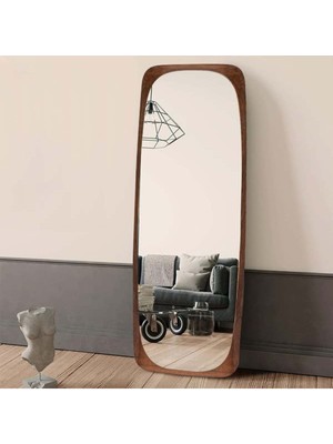 200  cm  Dekoratif Duvar Boy Aynası-Doğal Ahşap Masif ÇERÇEVELI(ÖZELLEŞTIRILEBILIR)-485