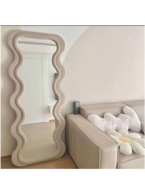 150  cm  Dalga Desenli Dekoratif Duvar Boy Aynası