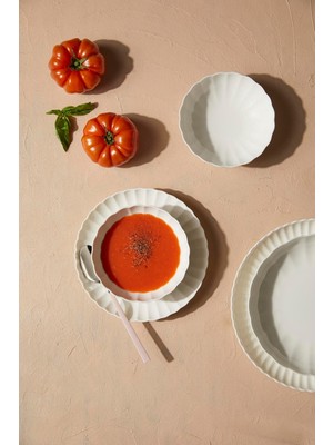 Kütahya Porselen Porselen Bone Luz Form 52 Parça Yemek Takımı Filesiz BNLZF52YTA00