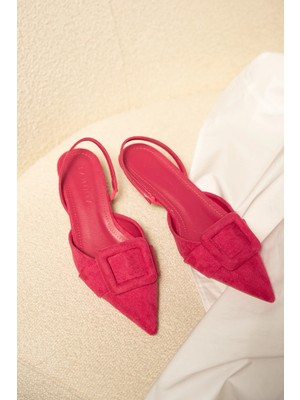 Nicole Fuşya Süet Tokalı Kadıntopuklu Ayakkabı