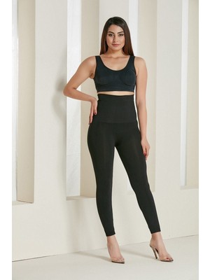 Kadın Siyah Yüksek Bel Toparlayıcı Korse Tayt