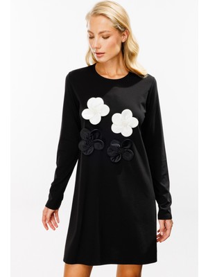 41394 Onteks Önü Çiçekli Sıfır Yaka Bluz