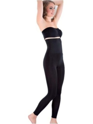 Kadın Siyah Yüksek Bel Toparlayıcı Korse Tayt 01 M