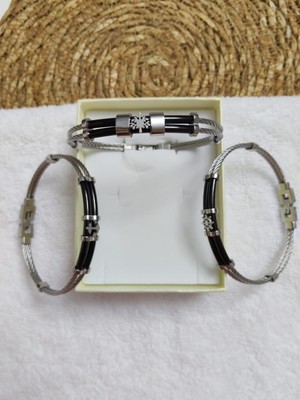 Mihrimah Accessories Gemici Tasarımlı Erkek Halat Çelik Bileklik