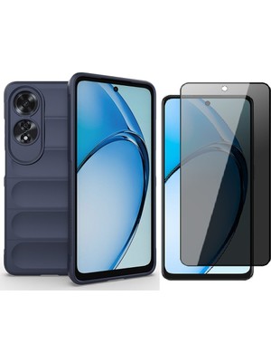 Vendas Oppo A60 Kılıf Esnek TPU Oyuklu Arka Yüzey Tasarımlı Zore Etnik Silikon Kapak + Hayalet Ekran Koruyucu