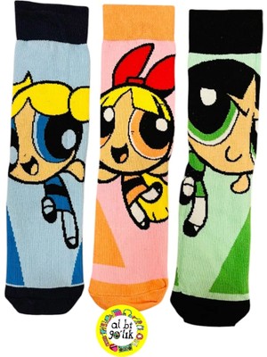 Powerpuff Girls Çizgi Film Karakter Desenli 3'lü Set