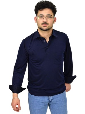 Erkek Gömlek Yaka Uzunkol Tişört T6063 BGL-ST04542