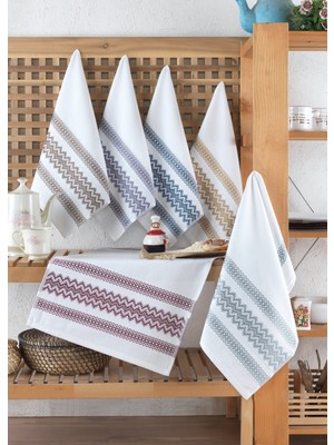 40*60 %100 Pamuk 6'lı Mutfak Havlusu