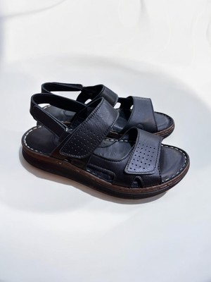 Shougo Tam Ortopedik Yumusak Tabanlı Siyah Kadın Sandalet