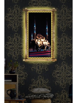 Miyrem Rustik,ledli Kanvas Tablo  Camii O