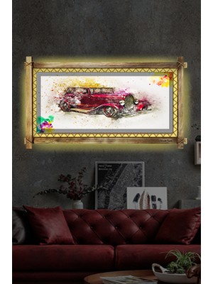 Miyrem Rustik,ledli Kanvas Tablo  Antika B