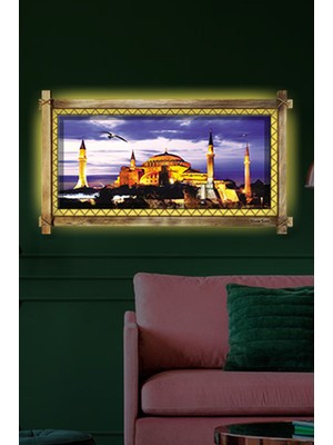 Miyrem Rustik,ledli Kanvas Tablo  Camii B