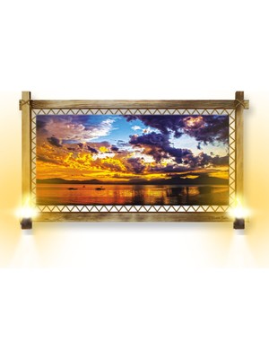 Miyrem Rustik,ledli Kanvas Tablo  Gün Batımı B