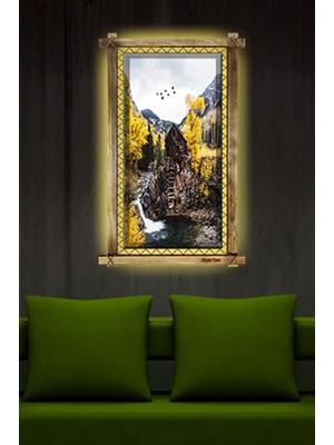 Miyrem Rustik,ledli Kanvas Tablo  Manzara  B