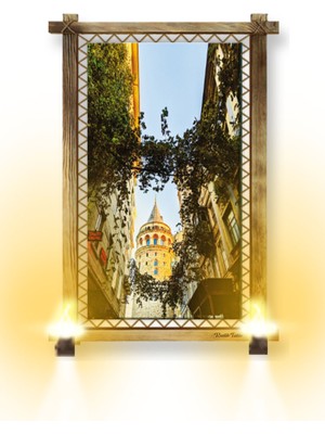 Miyrem Rustik,ledli Kanvas Tablo  Galata Kulesi B