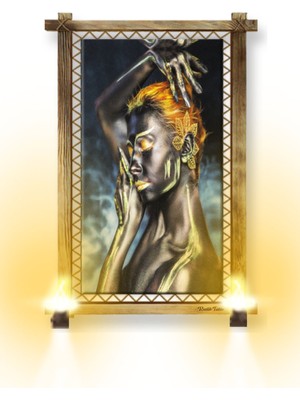 Miyrem Rustik,ledli Kanvas Tablo  Zenci B