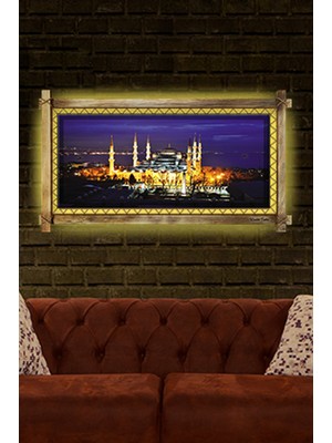 Miyrem Rustik,ledli Kanvas Tablo  Camii B