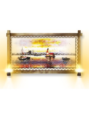 Miyrem Rustik,ledli Kanvas Tablo  Kız Kulesi B