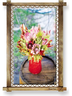 Miyrem Rustik,ledli Kanvas Tablo  Çiçek Vazo Modern