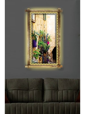 Miyrem Rustik,ledli Kanvas Tablo  Saksı O