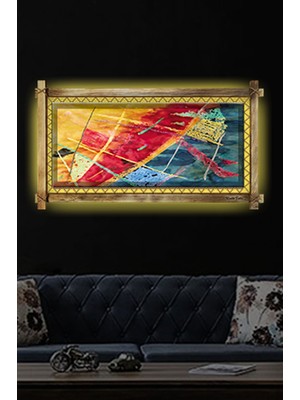 Miyrem Rustik,ledli Kanvas Tablo  Soyut  O