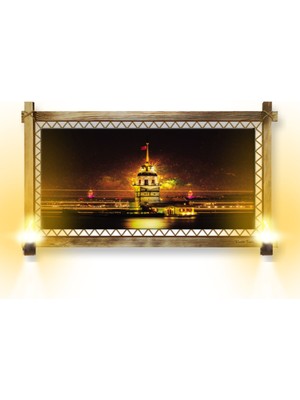 Miyrem Rustik,ledli Kanvas Tablo  Kız Kulesi B