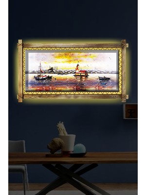 Miyrem Rustik,ledli Kanvas Tablo  Kız Kulesi B