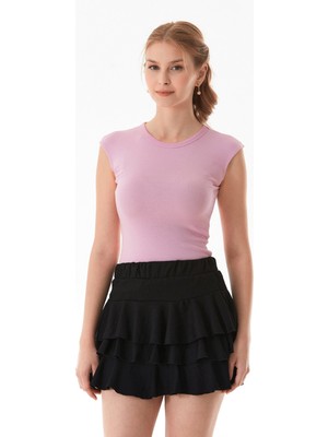 Basic Bisiklet Yaka Çıtçıtlı Likralı Modal Body