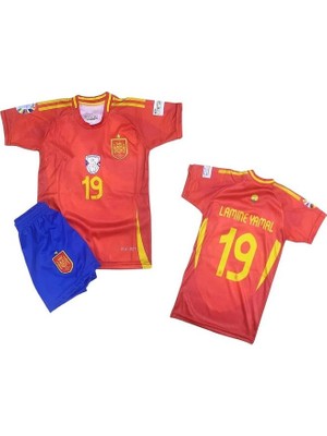 Ispanya Euro 2024 Lamine Yamal 19 Ev Sahibi Forması Çocuk Forması 3 Lü Set