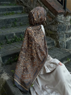 Pamuklu Etnik Desen Şal-Küf Yeşil