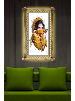 Miyrem Rustik,ledli Kanvas Tablo  Portre O