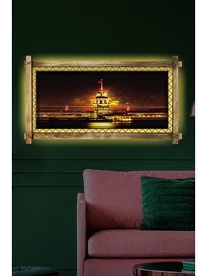 Miyrem Rustik,ledli Kanvas Tablo  Kız Kulesi O