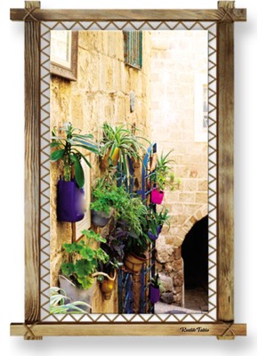 Miyrem Rustik,ledli Kanvas Tablo  Saksı Modern