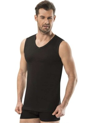 Jiber Erkek V Yaka Sıfır Kol Atlet 6'lı Paket %100 Pamuk - 115 Abani Classic