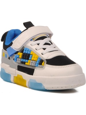 Siyah Beyaz Cırtlı  Çocuk Spor Ayakkabı Legos P