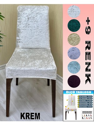 6 Adet Parlak Kadife Kumaş Sandalye Kılıfı Yıkanabilir Likralı Esnek Lastikli, Sandalye Örtü